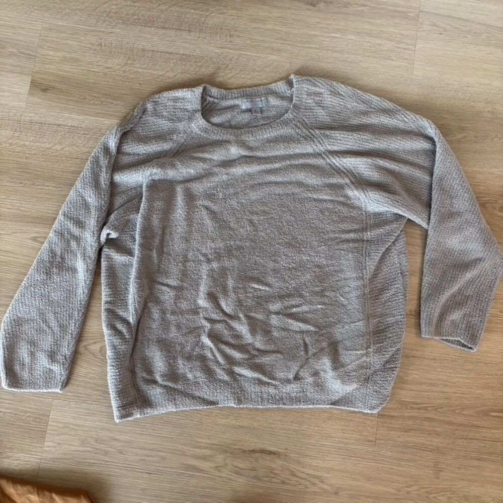 Barefoot Dreams Sand Beige Cozychic Lite Sweater XL